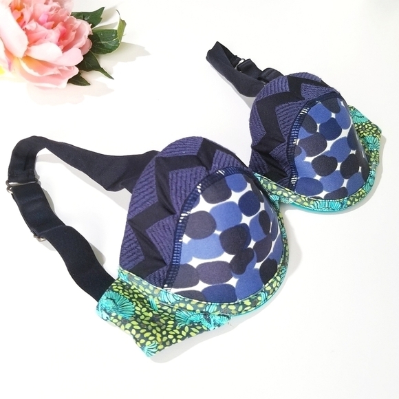 MAAJI Embroidered Multicolor Soft Cup Underwire Bikini Top Small 32 34 B C - Picture 5 of 9